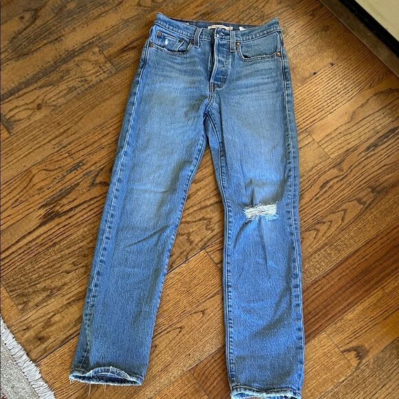 Levi’s Wedgie Straight Button Fly Classic Blue Mom Jeans Size 24 - Picture 5 of 14